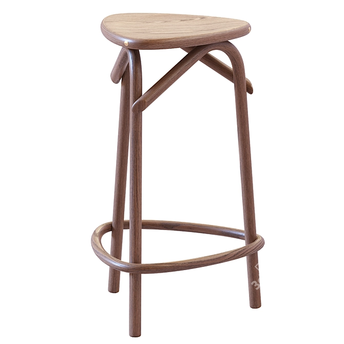 Modern Trio Upholstered Stool 3D model image 4