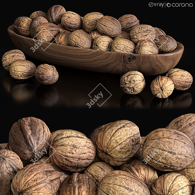 Elegant Walnut Set: 2015 Version 3D model image 1