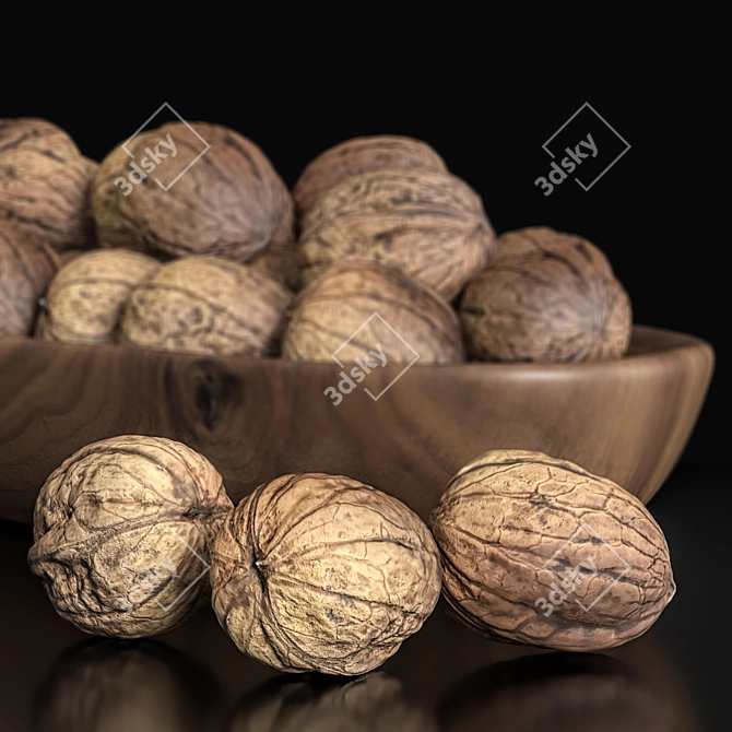 Elegant Walnut Set: 2015 Version 3D model image 2