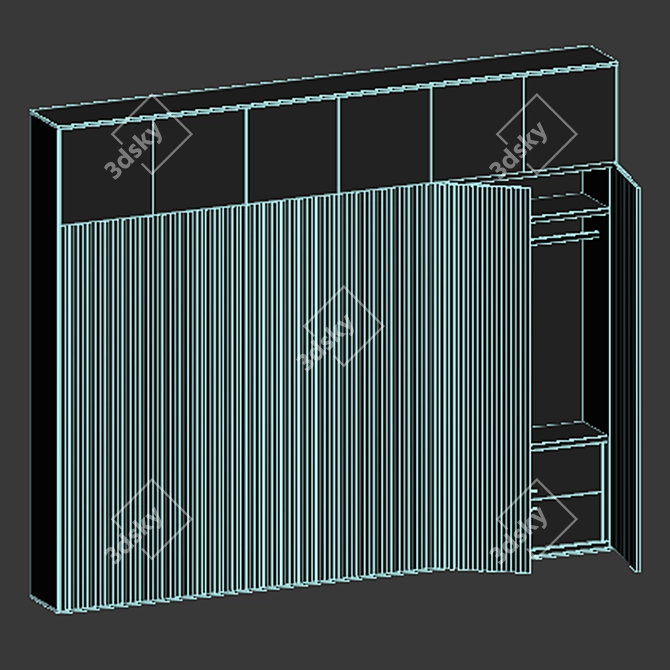 Modern 360cm Wardrobe: Sleek Design! 3D model image 3