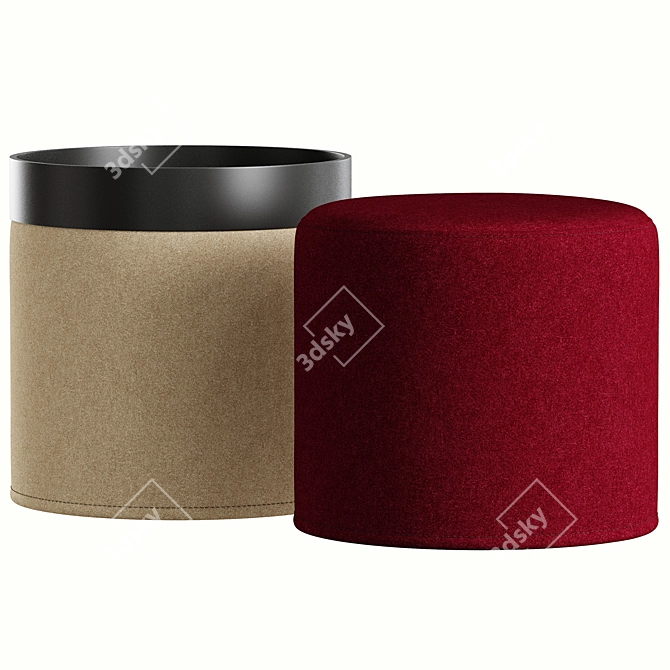 Softline Drum Pouf - Stylish and Comfortable Seating 3D model image 1