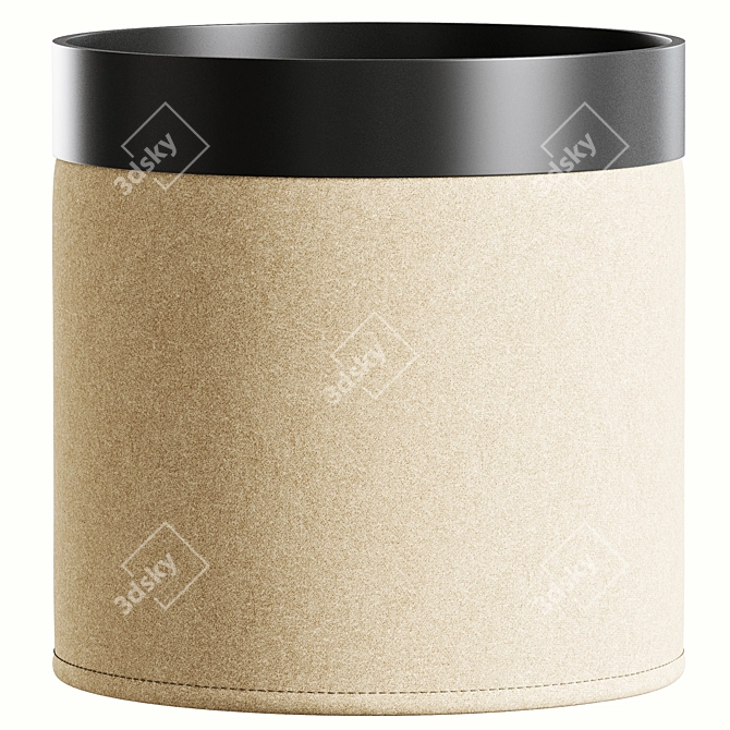 Softline Drum Pouf - Stylish and Comfortable Seating 3D model image 2