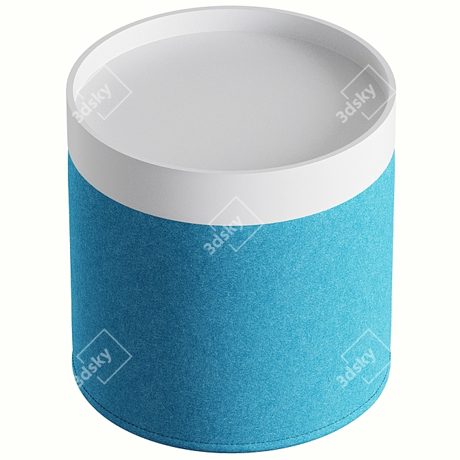 Softline Drum Pouf - Stylish and Comfortable Seating 3D model image 4