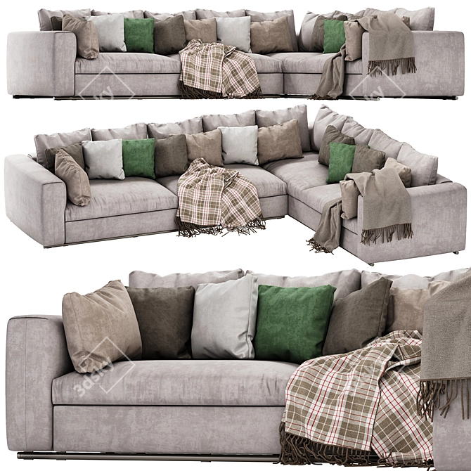 FLEXFORM Asolo 270 XF: Sleek Sofa with UV Mapping 3D model image 1