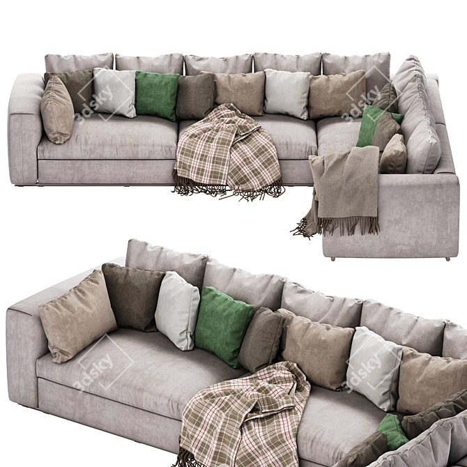 FLEXFORM Asolo 270 XF: Sleek Sofa with UV Mapping 3D model image 2