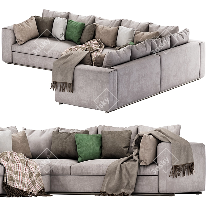 FLEXFORM Asolo 270 XF: Sleek Sofa with UV Mapping 3D model image 3