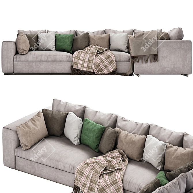 FLEXFORM Asolo 270 XF: Sleek Sofa with UV Mapping 3D model image 5