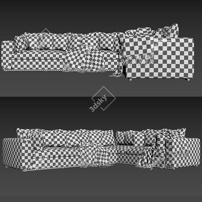 FLEXFORM Asolo 270 XF: Sleek Sofa with UV Mapping 3D model image 7