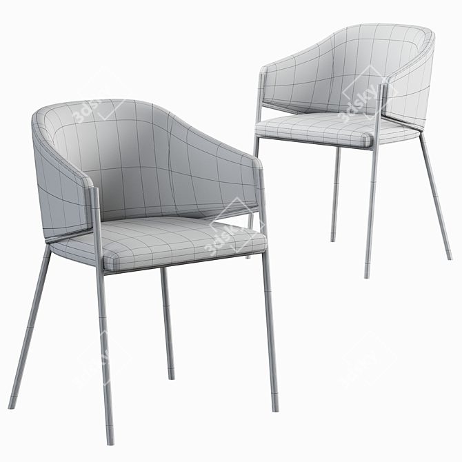 Sleek Dill Dining Chair 3D model image 6