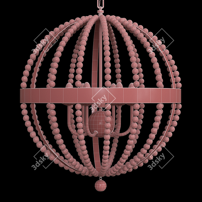 Glamorous Roxy 6-Light Chandelier 3D model image 2