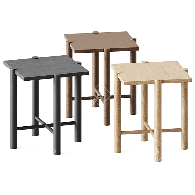 Elegant Wood End Table 3D model image 1