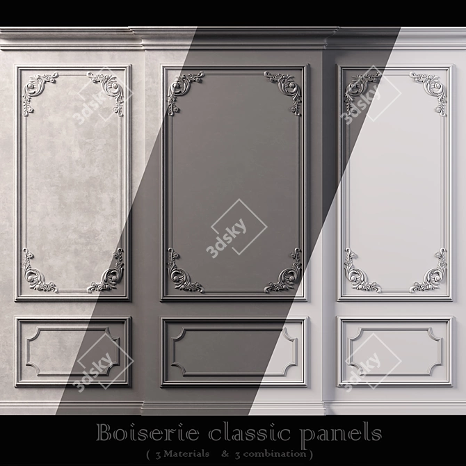 Elegant Wall Molding: 3D Max 2014, Corona 6.2, FBX & OBJ Export 3D model image 1