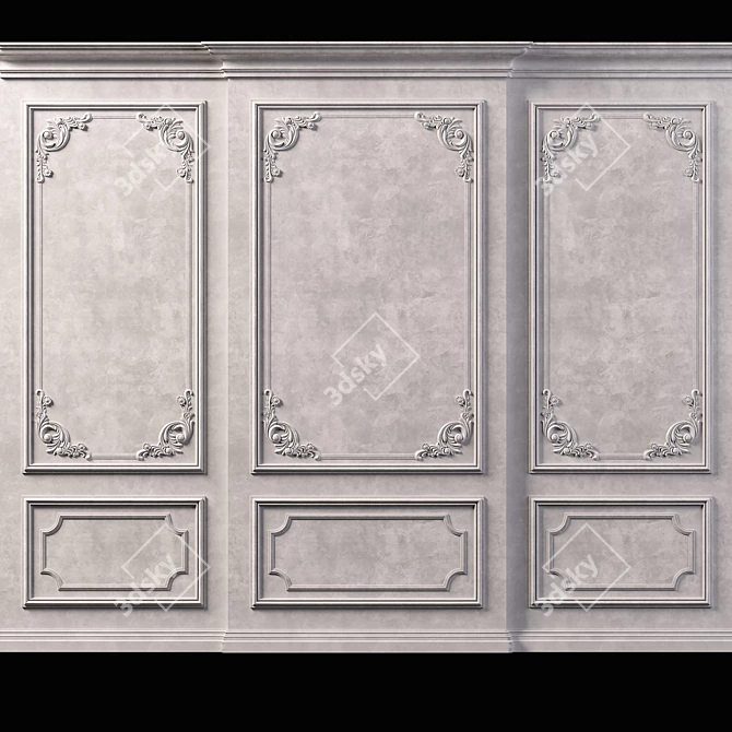 Elegant Wall Molding: 3D Max 2014, Corona 6.2, FBX & OBJ Export 3D model image 4