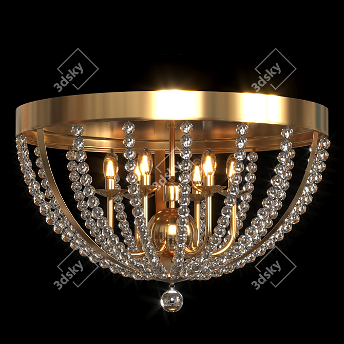 Elegant Roxy 6-Light Ceiling Fixture 3D model image 1