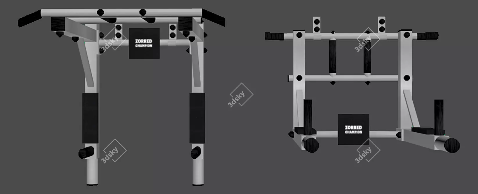 Versatile 3-in-1 Pull-Up Bar 3D model image 1