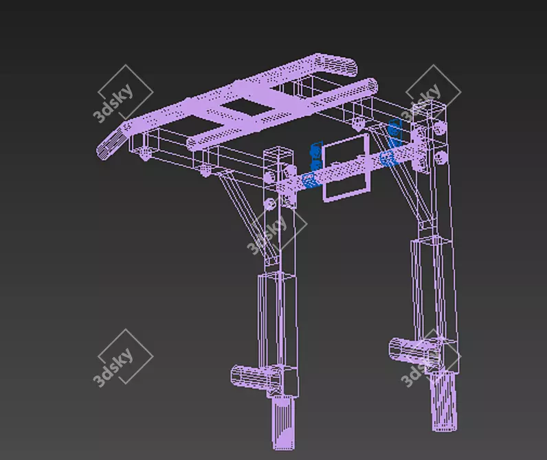 Versatile 3-in-1 Pull-Up Bar 3D model image 2