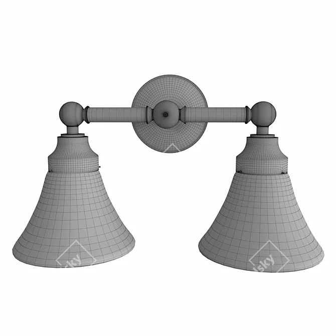 Sleek Satin Nickel Sconce 3D model image 2