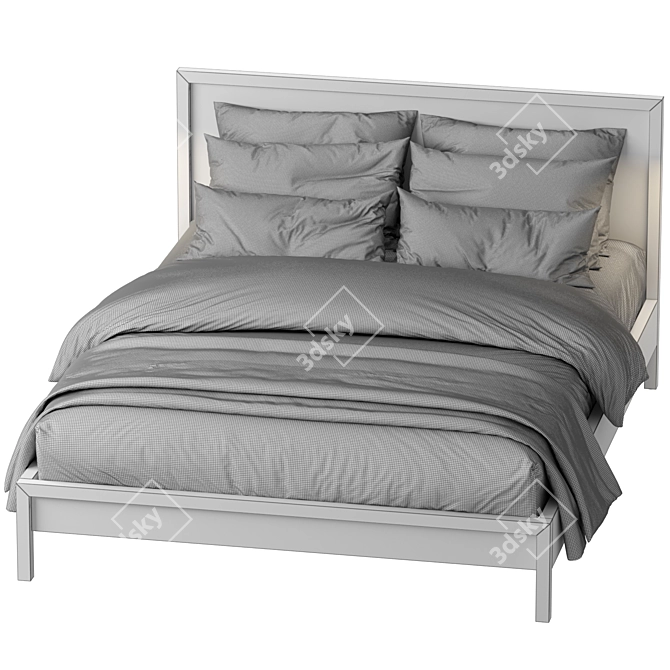 Modern Queen Size Marcel Bed 3D model image 3