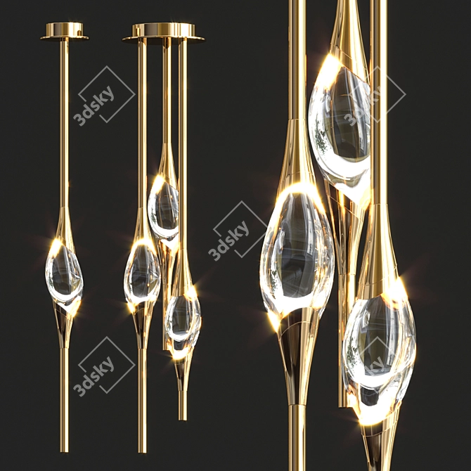 Elegant IL PEZZO 12 Round Chandelier 3D model image 1