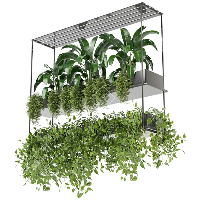 Metal Box Hanging Plant Set 3D model image 1