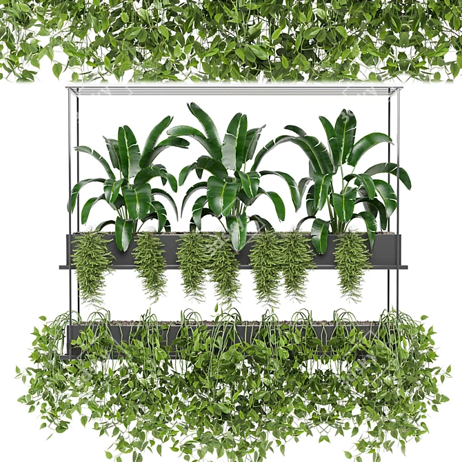 Metal Box Hanging Plant Set 3D model image 2