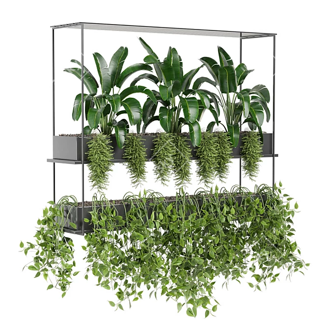 Metal Box Hanging Plant Set 3D model image 3