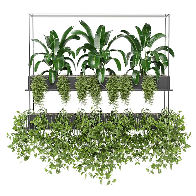 Metal Box Hanging Plant Set 3D model image 5