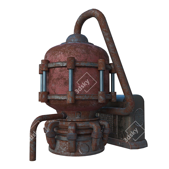 Vintage Oil Tank: Game-Ready 3D Model 3D model image 2