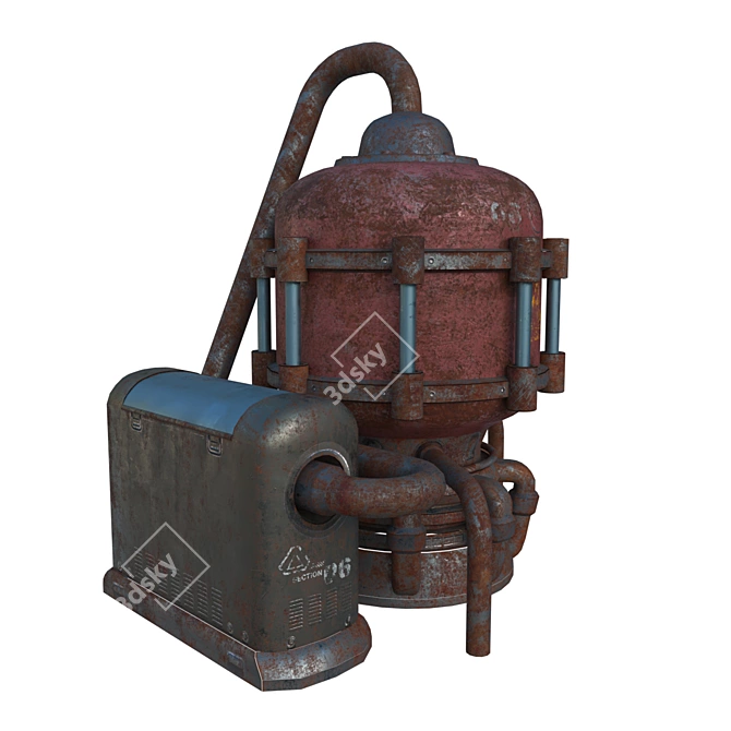 Vintage Oil Tank: Game-Ready 3D Model 3D model image 3