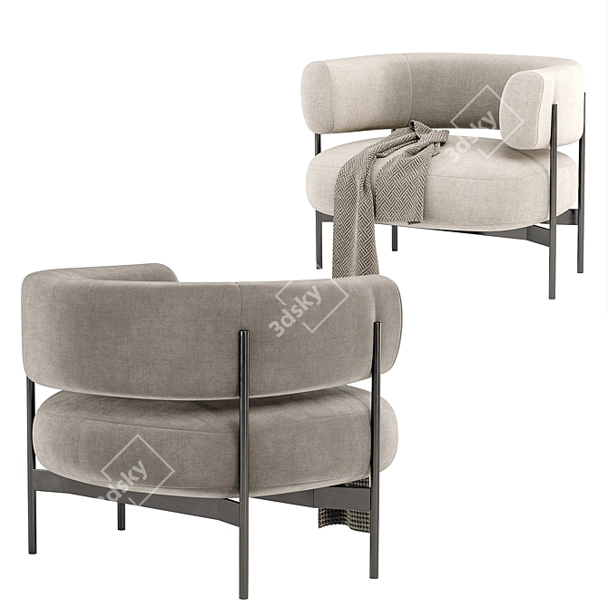 Elegant CINI Armchair - HC28 Cosmo 3D model image 4