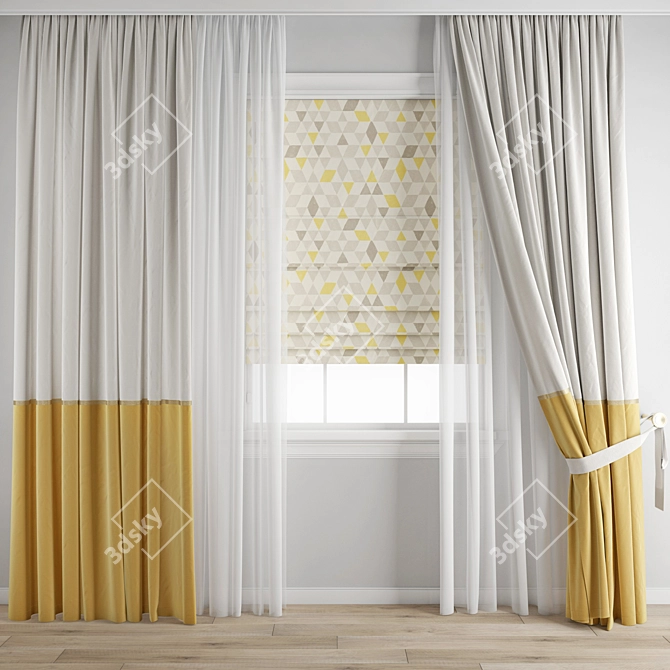 Polygonal Curtain Model 3D model image 1