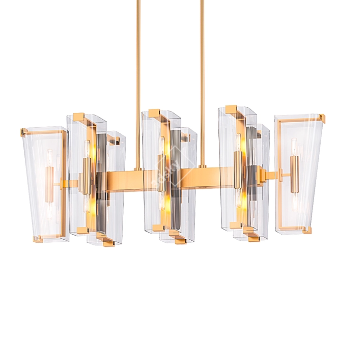 AERIN Designer Linear Chandelier 3D model image 1