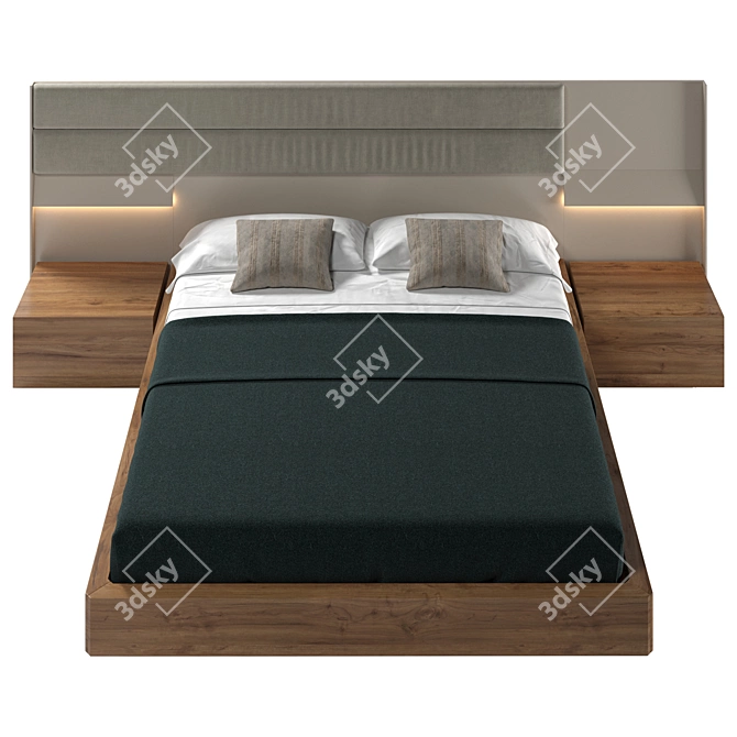 Intana Bed: Stylish and Functional Furnishing 3D model image 2