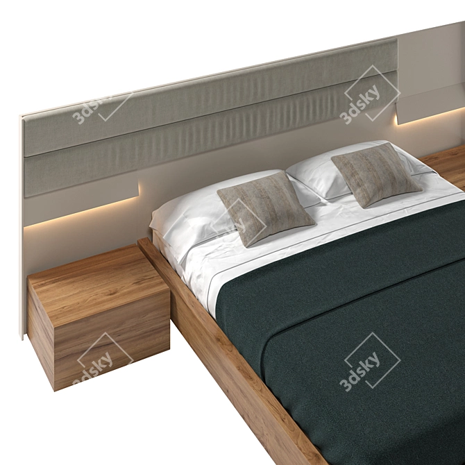 Intana Bed: Stylish and Functional Furnishing 3D model image 4