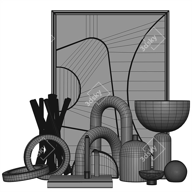 Modern Geometric Decor Set 3D model image 5