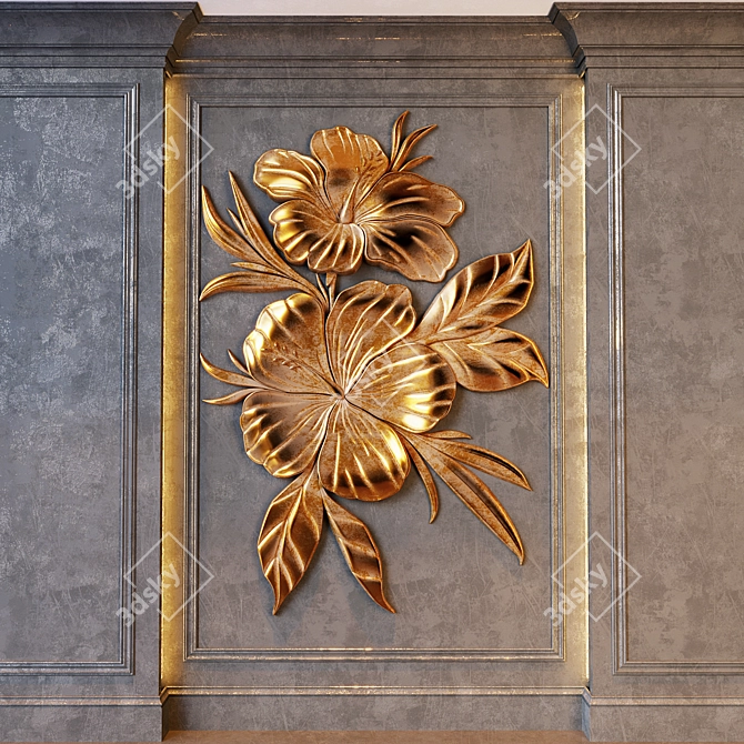 3D Rose Panel Masterpiece 3D model image 1