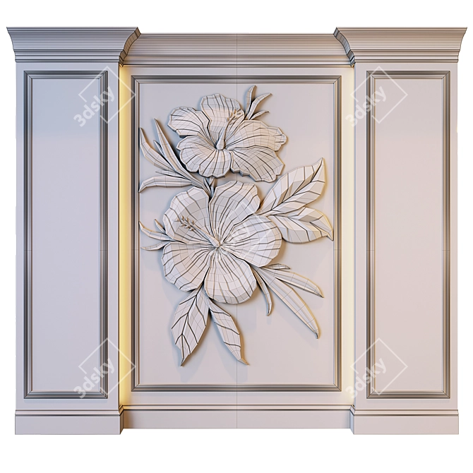 3D Rose Panel Masterpiece 3D model image 4