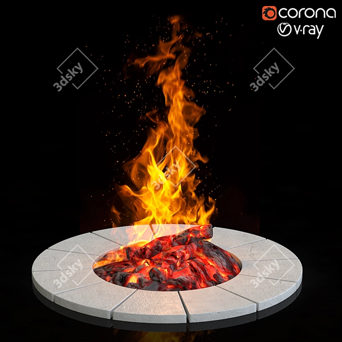 Cosmic Campfire: Portable Outdoor Bonfire 3D model image 1
