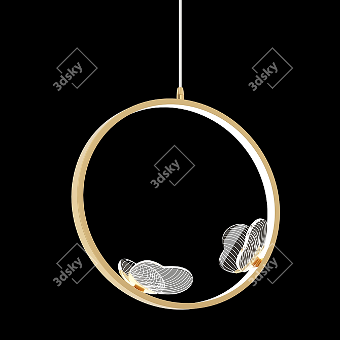 Modern Butterfly Suspension Light 3D model image 1