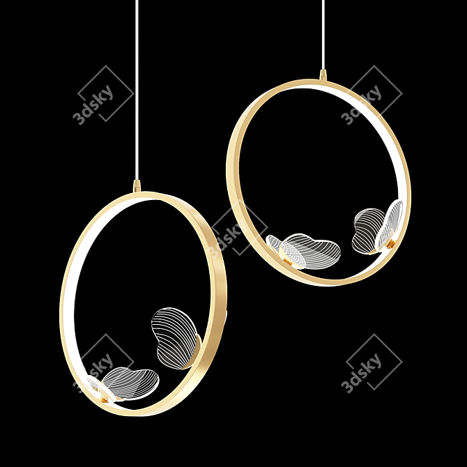 Modern Butterfly Suspension Light 3D model image 2