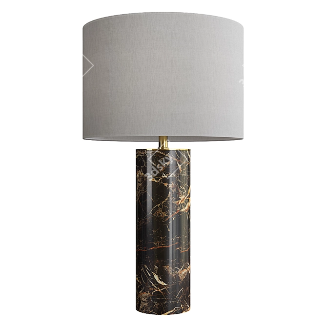 Elegant Gray Marble Table Lamp 3D model image 1