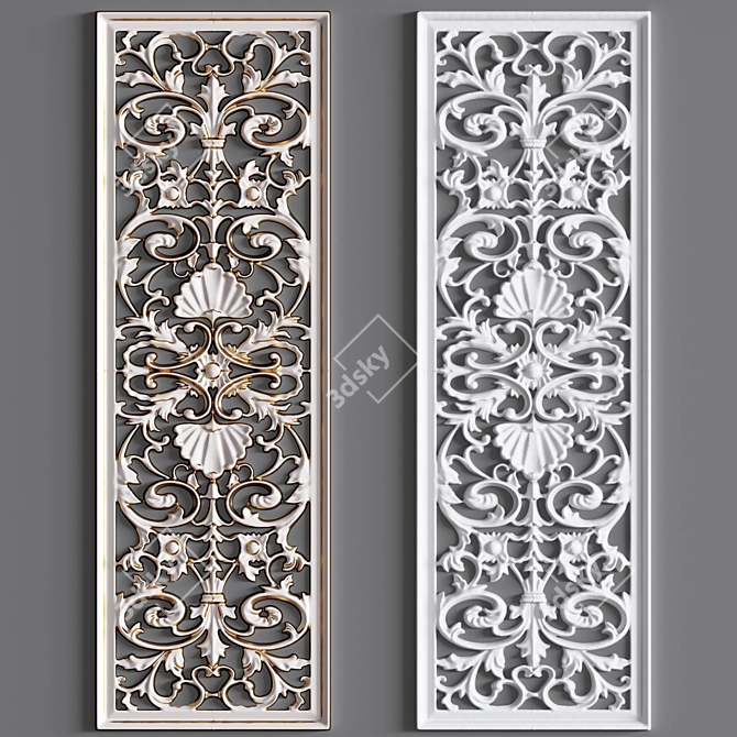 Elegant Decorative Plaster 3D model image 2