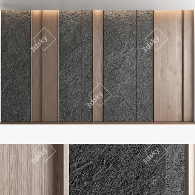 Decorative Stone Wall Panel Set 3D model image 3