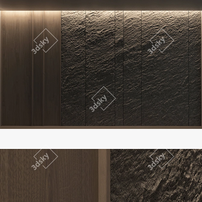 Decorative Stone Wall Panel Set 3D model image 5