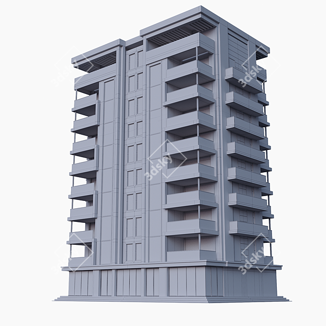 Modern Corona Redner Building Design 3D model image 4