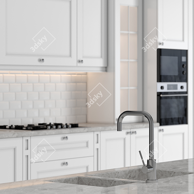 Classic Kitchen: Modular Design, High-Quality Renders 3D model image 2