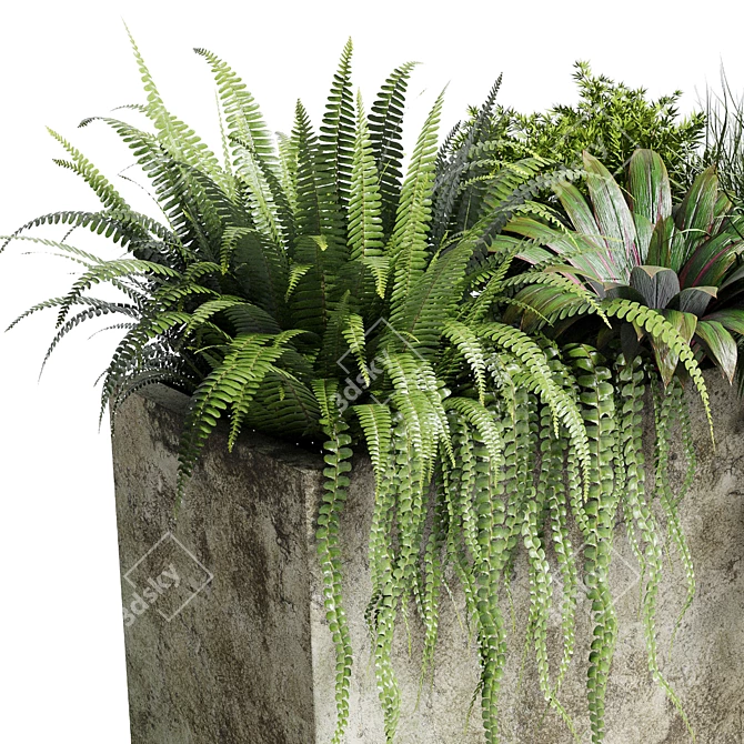 Dirty Concrete Vase Stand: Outdoor & Indoor Plant Collection 3D model image 3