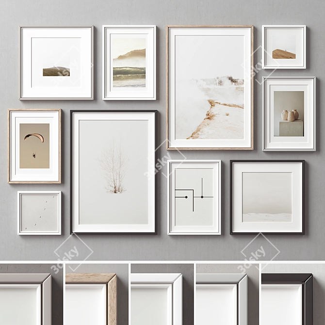 Versatile Collection of 10 Picture Frames 3D model image 1