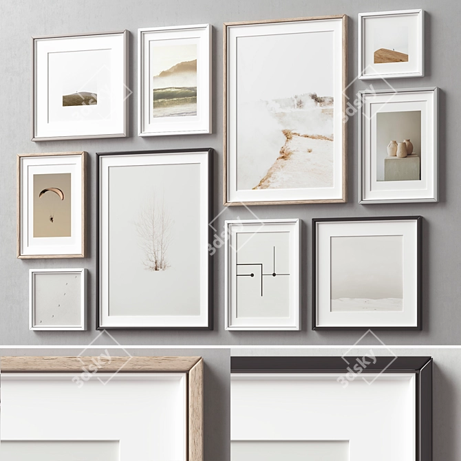 Versatile Collection of 10 Picture Frames 3D model image 6