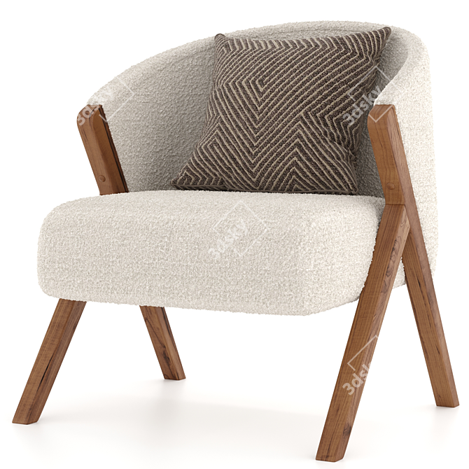 Zara Home Bouclé Armchair: Luxurious Upholstered Elegance 3D model image 1